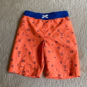 Orange & blue M Boys Cat & Jack swim trunks